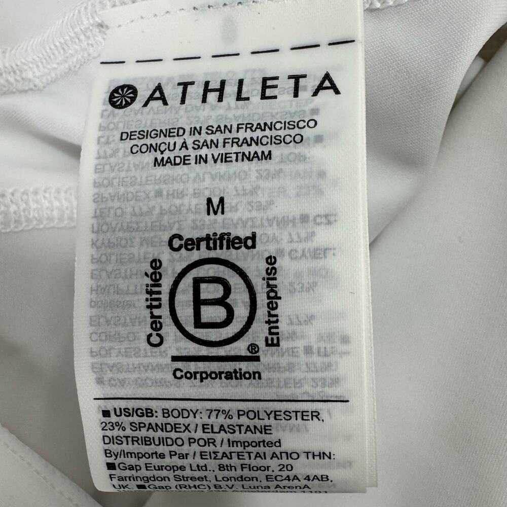 Athleta White Pace Setter 7/8 Leggings –Medium-Power Move Fabric Sporty Chic NWT - Picture 11 of 13